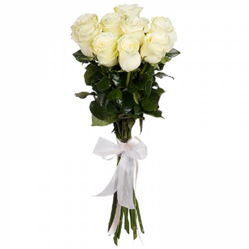 Купить 9 белых роз с доставкой по Алагиру